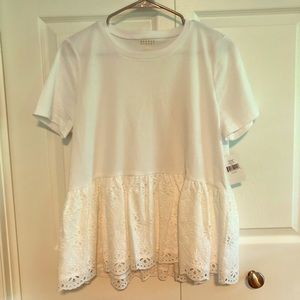 Kate spade eyelet ruffle tee